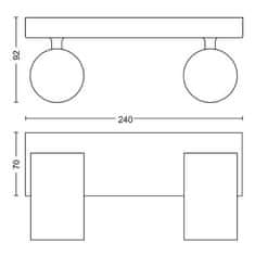 Philips Philips Kosipo bodové svietidlo 2x GU10 5,5 W bez zdroja IP20, biele