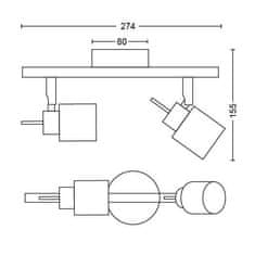 Philips Philips Meranti bodové svietidlo 2x GU10 35W bez zdroja IP20, biele