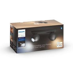 Philips Philips HUE WA Buckram bodové LED svietidlo 2x GU10 5W 350lm 2200-6500K IP20, čierne plus ovládač