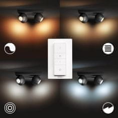 Philips Philips HUE WA Buckram bodové LED svietidlo 4x GU10 5W 350lm 2200-6500K IP20, čierne plus ovládač