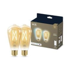 WiZ WiZ SET 2x LED žiarovka E27 ST64 Filmant amber 6,7W (50W) 640lm 2000-5000K IP20, stmievateľné