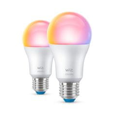 WiZ WiZ SET 2x LED žiarovka E27 A60 8W (60W) 806lm 2200-6500K RGB IP20, stmievateľná