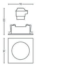 Philips Philips HUE WA Milliskin podhľadové LED svietidlo 1xGU10 5,5 W 250lm 2200-6500K hranaté IP20, hliníkové