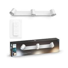 Philips Hue White Ambiance Bodové kúpeľňové svietidlo Philips Adore BT 8719514340893 LED GU10 3x5W 3x350lm 2200-6500K IP44 230V, biele s diaľkovým ovládačom a Bluetooth