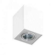 AZZARDO Stropné bodové prisadené svietidlo AZzardo Eloy 1 white/aluminium AZ0872 GU10 1x50W IP20 9,5 cm hranaté bielo-hliníkové