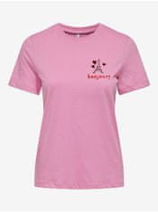 ONLY Ružové dámske tričko ONLY Kita XS