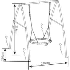 Lean-toys Hojdačka Axi Čapie hniezdo s kovovým rámom pre deti