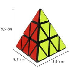 WOWO PYRAMINX Puzzle Kocka - Logická Hra pre Rozvoj Myslenia, 9,7 cm