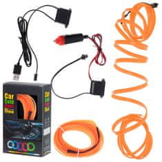 WOWO Oranžová LED Páska Ambientného Osvetlenia pre Auto, USB/12V, 5m