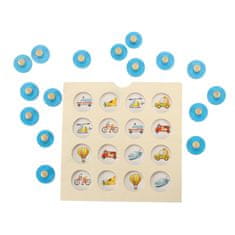 WOWO Montessori Pexeso, Stolová Hra s Drevenými Puzzle - Sada 4 Kariet