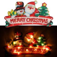 WOWO Závesná LED Vianočná Dekorácia Veselé Vianoce 45cm