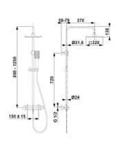 KFA armatura Logon termostatický sprchový set, čierna (5746-910-81)