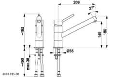 KFA armatura Andra drezová batéria otočná, inox (6533-915-22)