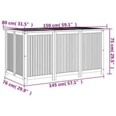 Petromila vidaXL Záhradný úložný box 150x80x75 cm masívne akáciové drevo