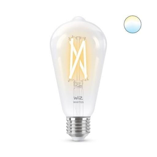 WiZ LED Žiarovka WiZ Tunable White Filament 8718699787172 E27 ST64 6,7-60W 806lm 2700-6500K, stmievateľná