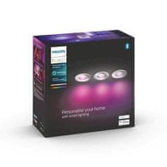 Philips Hue Bluetooth LED White and Color Ambiance set 3ks Kúpeľňových podhľadových svietidiel Philips Xamento 8719514355392 GU10 3x5,7W 3x806lm 2000-6500K RGB IP44 9,3 cm chrómové, stmievateľné