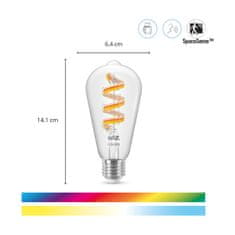 WiZ WiZ LED žiarovka E27 ST64 6,3 W 470lm 2200-6500K RGB IP20, stmievateľná