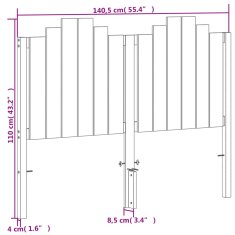 Vidaxl Čelo postele voskové hnedé 135 cm masívna borovica