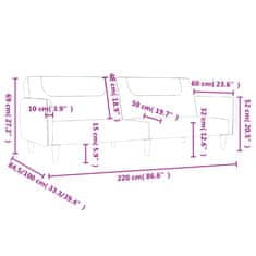 Petromila vidaXL 2-miestna rozkladacia pohovka, krémová, látka