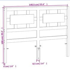 Vidaxl Čelo postele voskové hnedé 135 cm masívna borovica