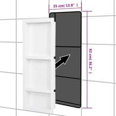 Petromila vidaXL Sprchový výklenok s 3 priehradkami matný biely 41x99x9 cm