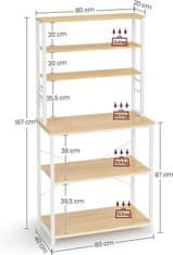 Artenat Regál Coyote, 167 cm, biela