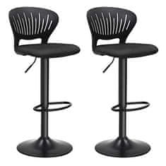 Artenat Barová stolička Shaped (SET 2 ks), textil, čierna