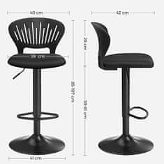 Artenat Barová stolička Shaped (SET 2 ks), textil, čierna
