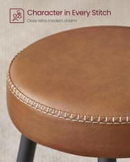 Artenat Barová stolička Faux (SET 2 ks), syntetická koža, 63 cm, hnedá