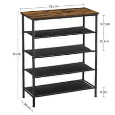 Artenat Policový botník Electron, 91 cm, čierna