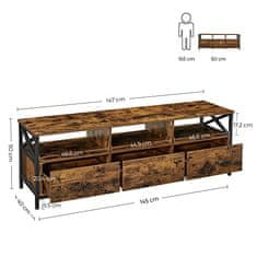 Artenat TV stolík Entropy, 147 cm, hnedá