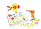 TopKing Vzdelávacie puzzle skrutkovač, vŕtačka, skrutky, stavebné bloky, 261 prvkov