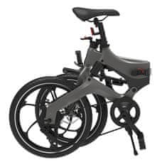 S6 skladací designový elektrobicykel - ebike s vyberateľnou batériou, čierno-biela metalíza