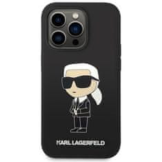 Karl Lagerfeld Kryt na mobil Liquid Silicone Ikonik NFT na Apple iPhone 15 Pro - černý