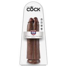 Pipedream PIPEDREAM KING COCK Double Dildo "Two Cocks One Hole" 11" Brown