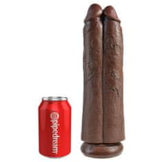 Pipedream PIPEDREAM KING COCK Double Dildo "Two Cocks One Hole" 11" Brown