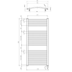 AQUALINE ORBIT-E elektrické vykurovacie teleso oblé 450x960 mm, 300W, biela ILEO94T - Aqualine