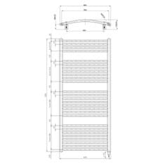 AQUALINE ORBIT-E elektrické vykurovacie teleso oblé 600x1320 mm, 600W, biela ILEO36T - Aqualine