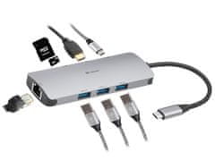 Tracer ADAPTÉR A-3, USB-C, HDMI 4K, USB 3.0, PDW 100W, ETH