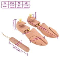 Vidaxl Napínač topánok s obuvákom EU 36-37 masívne cédrové drevo