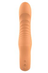 Dreamtoys Glam Flexible Ribbed Vibe (Orange), vaginálny vibrátor s rebrovaním