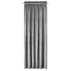 DESIGN 91 Zamatový lesklý záves s riasiacou páskou - Pierre, šedý 140 x 300 cm, ZA-370892