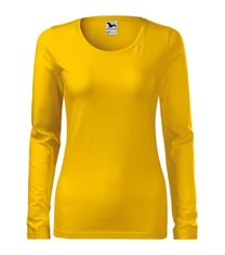 Malfini Tričko dámske SLIM (MALFINI) žlté (dlhý rukáv) XS
