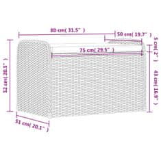 Petromila vidaXL Úložná lavička s vankúšom hnedá 80x51x52 cm polyratan