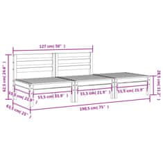 Vidaxl Záhradná pohovka 3-miestna masívna borovica