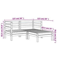 Vidaxl Záhradná pohovka 2-miestna s podnožkou masívna borovica