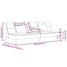 Petromila vidaXL 2-miestna rozkladacia pohovka s 2 vankúšmi bledosivá zamatová