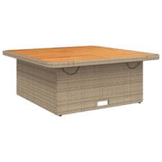Petromila vidaXL Záhradný stôl béžový 110x110x71 cm polyratan a akáciové drevo