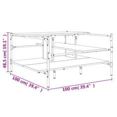 Vidaxl Konferenčný stolík sivý sonoma 100x100x48,5 cm kompozitné drevo