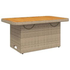Petromila vidaXL Záhradný stôl béžový 90x55x71 cm polyratan a akáciové drevo